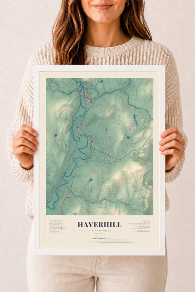 NH Current Atlas 2026 | Haverhill | 12" x 18" | W/ White Ayous Wood Frame
