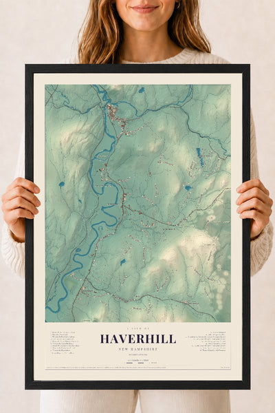 NH Current Atlas 2026 | Haverhill | 18" x 24" | W/ Black Ayous Wood Frame