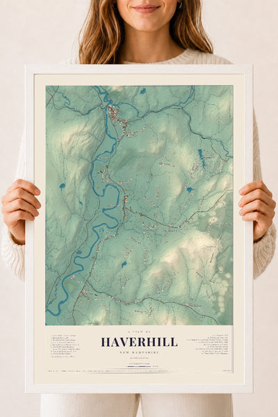 NH Current Atlas 2026 | Haverhill | 18" x 24" | W/ White Ayous Wood Frame