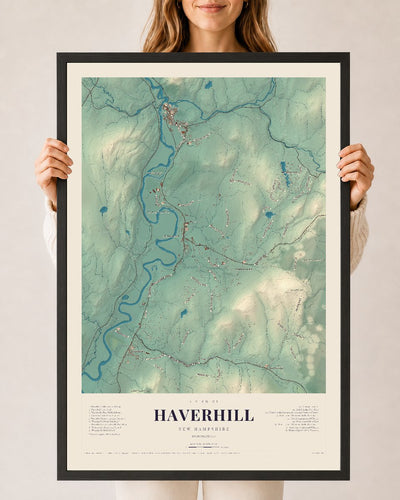 NH Current Atlas 2026 | Haverhill | 24" x 36" | W/ Black Ayous Wood Frame