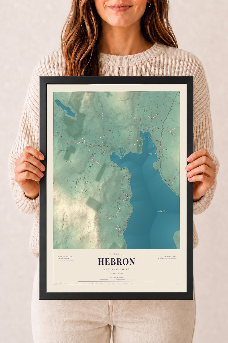 NH Current Atlas 2026 | Hebron | 12" x 18" | W/ Black Ayous Wood Frame