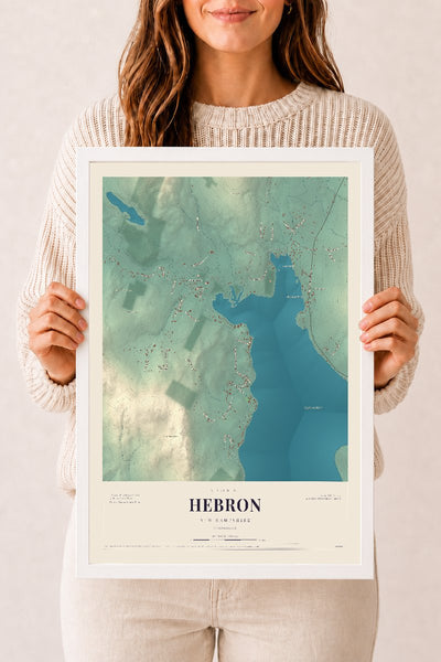 NH Current Atlas 2026 | Hebron | 12" x 18" | W/ White Ayous Wood Frame