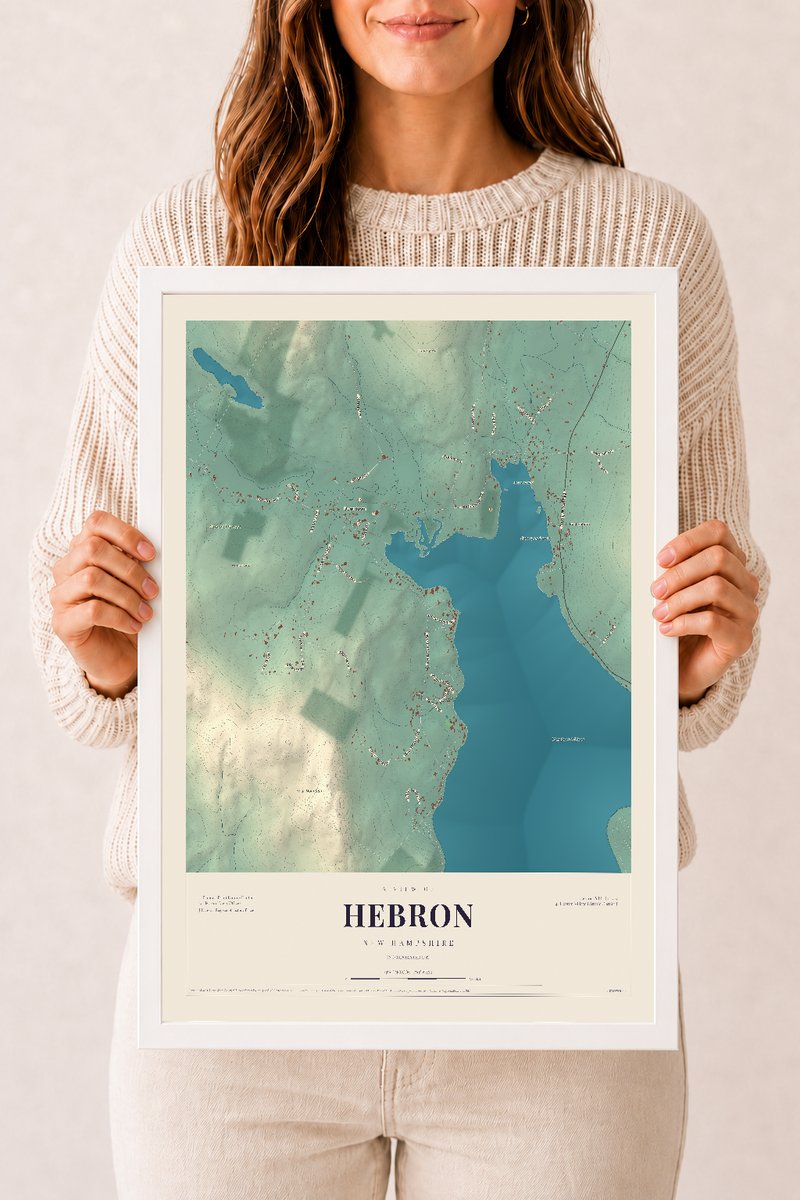 NH Current Atlas 2026 | Hebron | 12" x 18" | W/ White Ayous Wood Frame