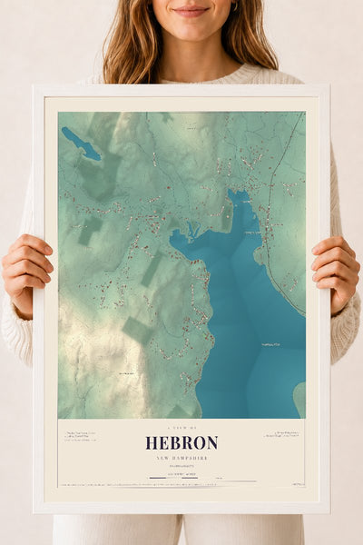 NH Current Atlas 2026 | Hebron | 18" x 24" | W/ White Ayous Wood Frame