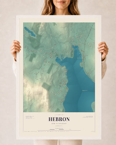 NH Current Atlas 2026 | Hebron | 24" x 36" | W/ White Ayous Wood Frame
