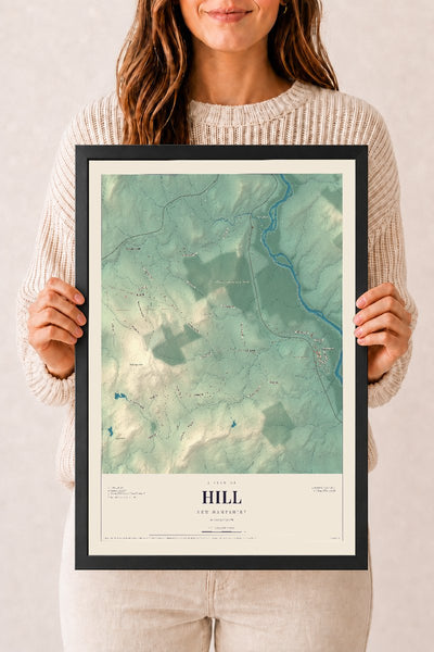 NH Current Atlas 2026 | Hill | 12" x 18" | W/ Black Ayous Wood Frame
