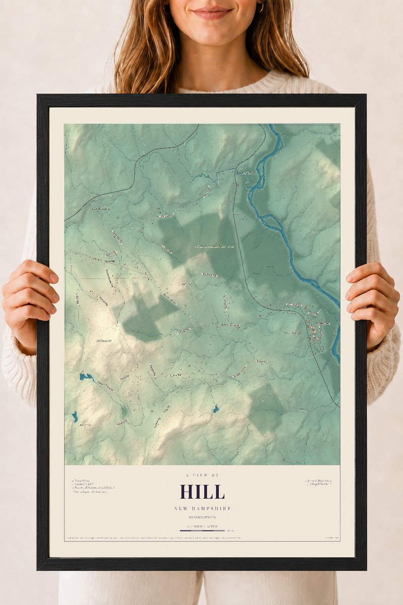 NH Current Atlas 2026 | Hill | 18" x 24" | W/ Black Ayous Wood Frame