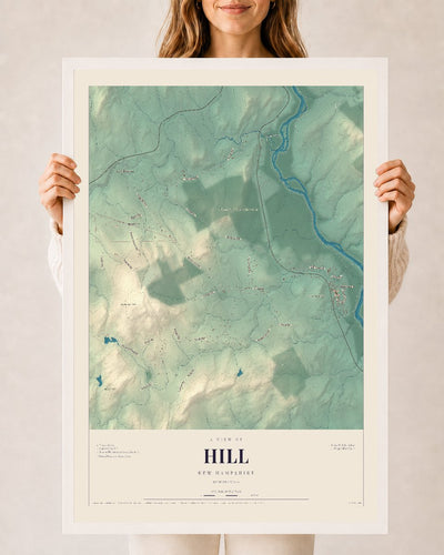 NH Current Atlas 2026 | Hill | 24" x 36" | W/ White Ayous Wood Frame