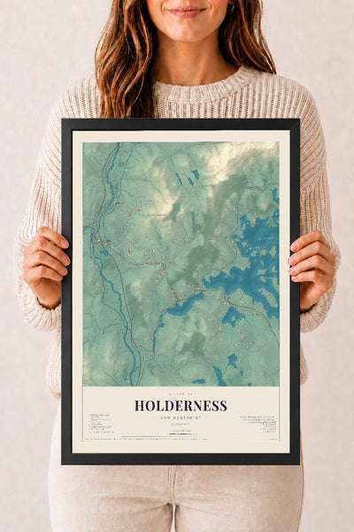 NH Current Atlas 2026 | Holderness | 12" x 18" | W/ Black Ayous Wood Frame