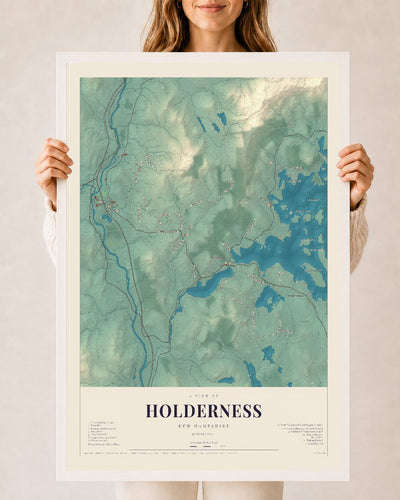 NH Current Atlas 2026 | Holderness | 24" x 36" | W/ White Ayous Wood Frame