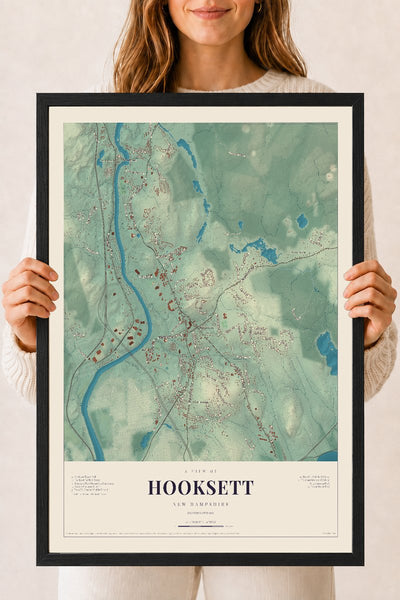 NH Current Atlas 2026 | Hooksett | 18" x 24" | W/ Black Ayous Wood Frame