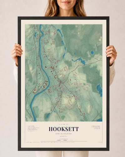 NH Current Atlas 2026 | Hooksett | 24" x 36" | W/ Black Ayous Wood Frame
