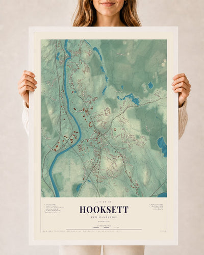 NH Current Atlas 2026 | Hooksett | 24" x 36" | W/ White Ayous Wood Frame