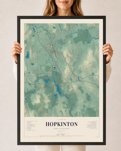 NH Current Atlas 2026 | Hopkinton | 24" x 36" | W/ Black Ayous Wood Frame