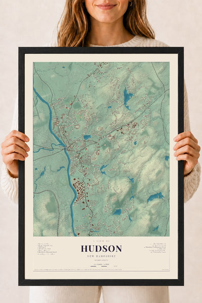 NH Current Atlas 2026 | Hudson | 18" x 24" | W/ Black Ayous Wood Frame
