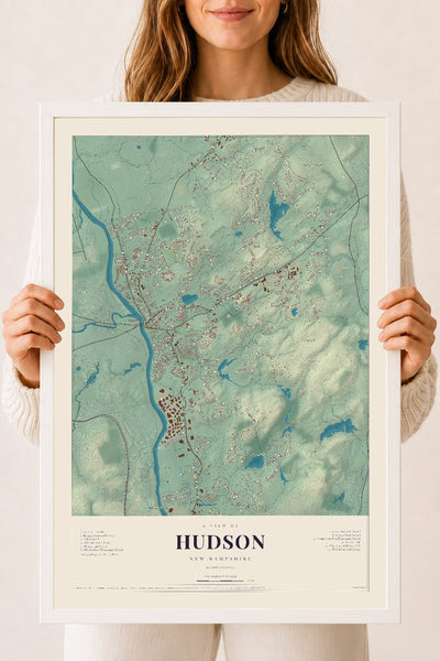 NH Current Atlas 2026 | Hudson | 18" x 24" | W/ White Ayous Wood Frame