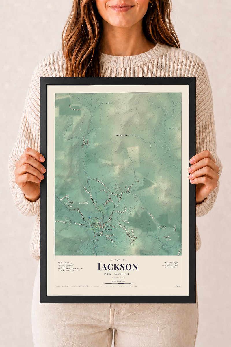 NH Current Atlas 2026 | Jackson | 12" x 18" | W/ Black Ayous Wood Frame