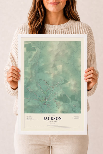 NH Current Atlas 2026 | Jackson | 12" x 18" | W/ White Ayous Wood Frame