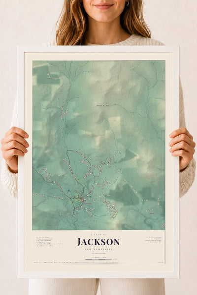 NH Current Atlas 2026 | Jackson | 18" x 24" | W/ White Ayous Wood Frame