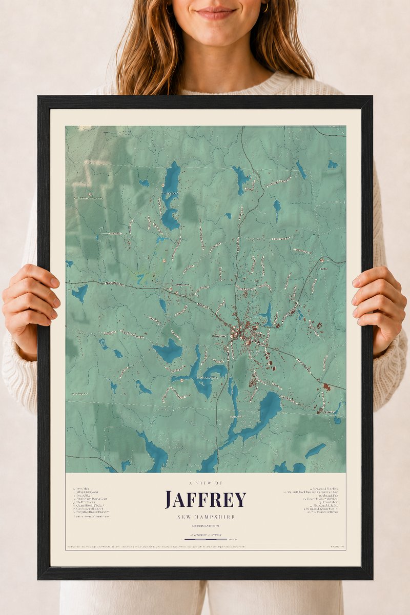 NH Current Atlas 2026 | Jaffrey | 18" x 24" | W/ Black Ayous Wood Frame
