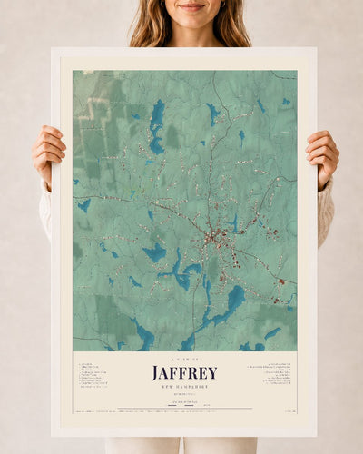 NH Current Atlas 2026 | Jaffrey | 24" x 36" | W/ White Ayous Wood Frame