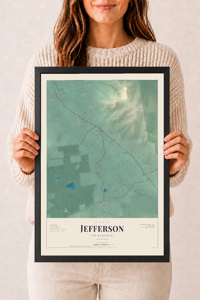 NH Current Atlas 2026 | Jefferson | 12" x 18" | W/ Black Ayous Wood Frame