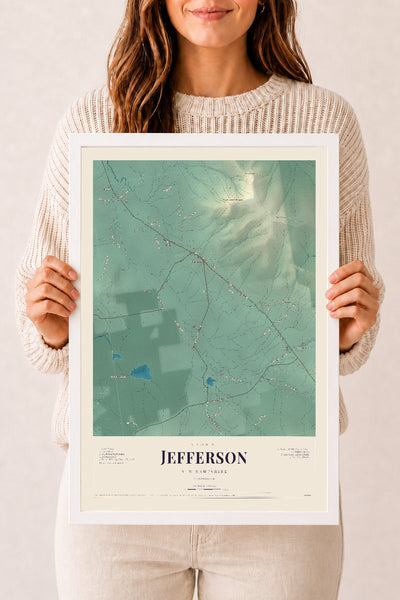NH Current Atlas 2026 | Jefferson | 12" x 18" | W/ White Ayous Wood Frame