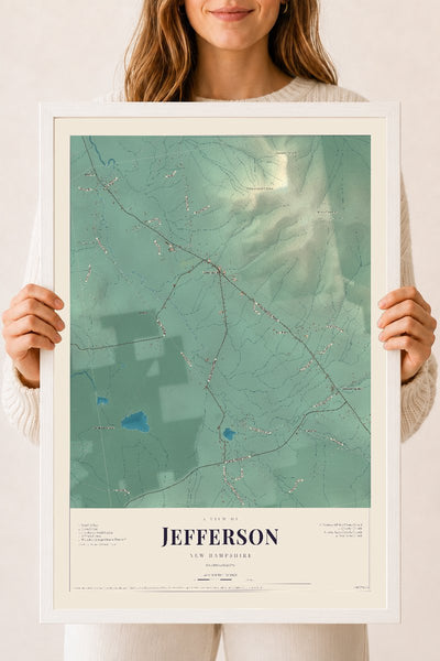 NH Current Atlas 2026 | Jefferson | 18" x 24" | W/ White Ayous Wood Frame