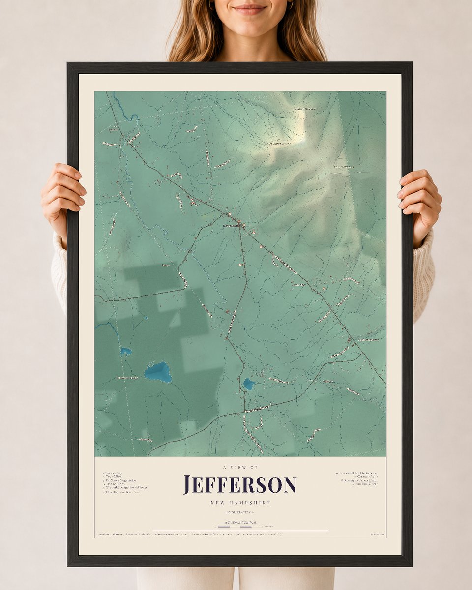 NH Current Atlas 2026 | Jefferson | 24" x 36" | W/ Black Ayous Wood Frame