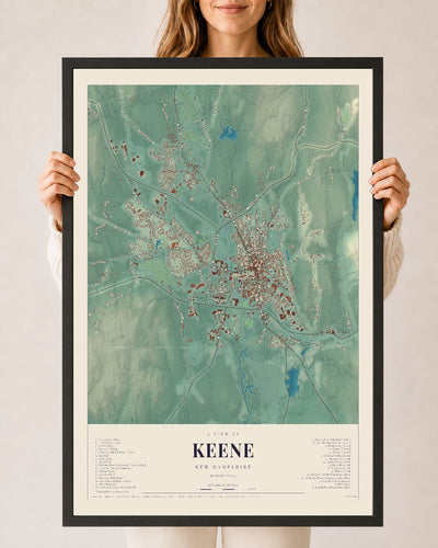 NH Current Atlas 2026 | Keene | 24" x 36" | W/ Black Ayous Wood Frame