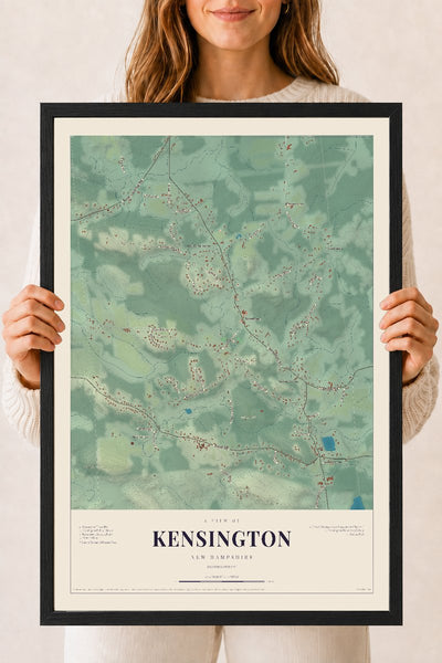 NH Current Atlas 2026 | Kensington | 18" x 24" | W/ Black Ayous Wood Frame