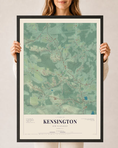 NH Current Atlas 2026 | Kensington | 24" x 36" | W/ Black Ayous Wood Frame