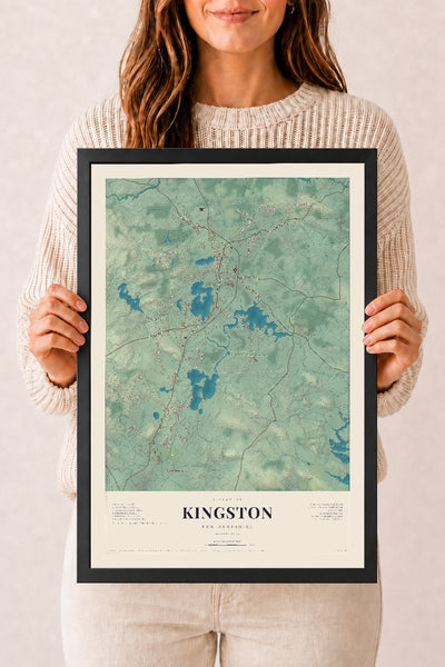NH Current Atlas 2026 | Kingston | 12" x 18" | W/ Black Ayous Wood Frame