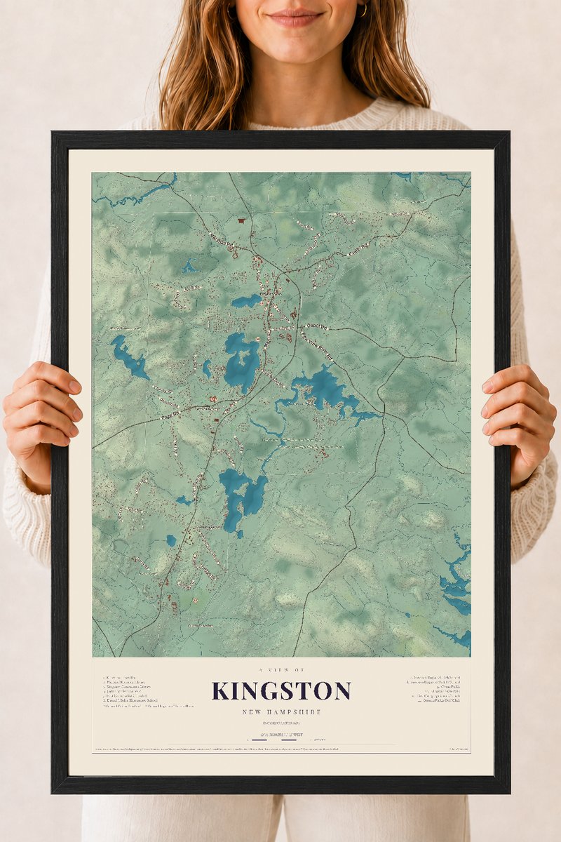 NH Current Atlas 2026 | Kingston | 18" x 24" | W/ Black Ayous Wood Frame