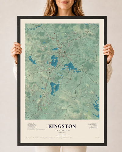 NH Current Atlas 2026 | Kingston | 24" x 36" | W/ Black Ayous Wood Frame