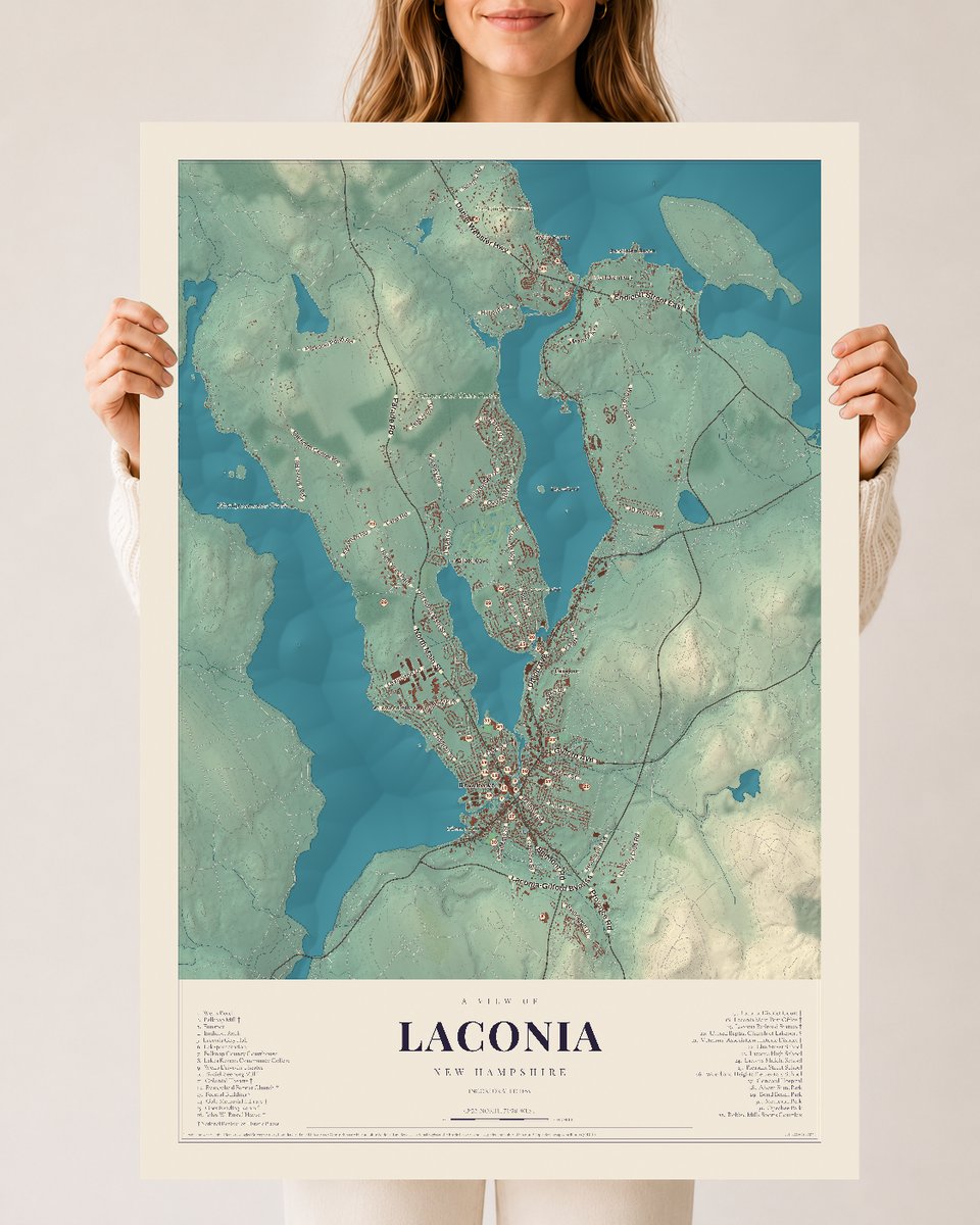 NH Current Atlas 2026 | Laconia | 24" x 36" | Archival Matte Print