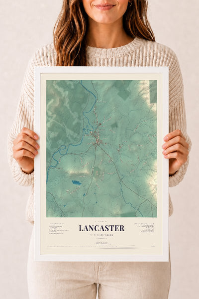 NH Current Atlas 2026 | Lancaster | 12" x 18" | W/ White Ayous Wood Frame
