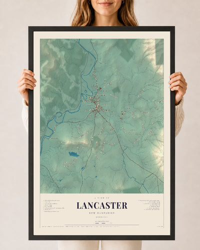 NH Current Atlas 2026 | Lancaster | 24" x 36" | W/ Black Ayous Wood Frame