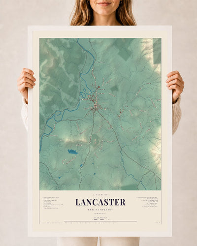 NH Current Atlas 2026 | Lancaster | 24" x 36" | W/ White Ayous Wood Frame