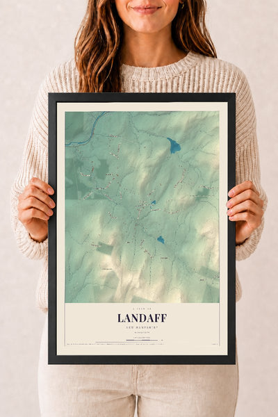 NH Current Atlas 2026 | Landaff | 12" x 18" | W/ Black Ayous Wood Frame