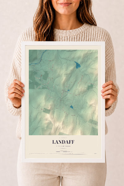 NH Current Atlas 2026 | Landaff | 12" x 18" | W/ White Ayous Wood Frame