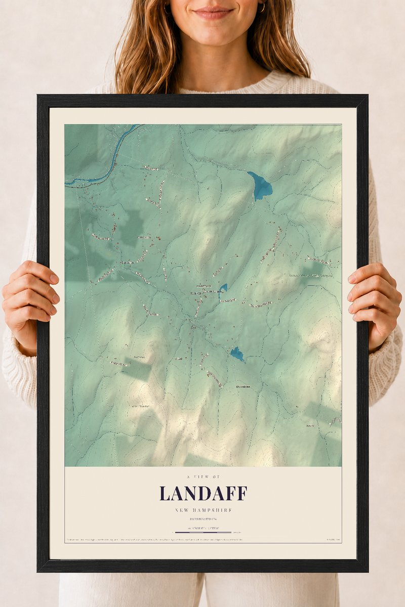 NH Current Atlas 2026 | Landaff | 18" x 24" | W/ Black Ayous Wood Frame