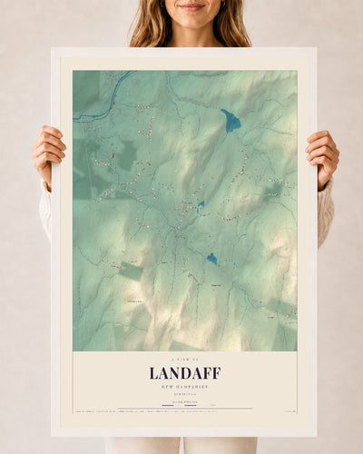 NH Current Atlas 2026 | Landaff | 24" x 36" | W/ White Ayous Wood Frame