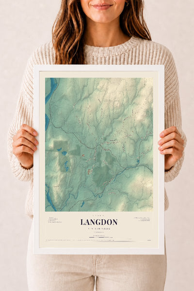 NH Current Atlas 2026 | Langdon | 12" x 18" | W/ White Ayous Wood Frame
