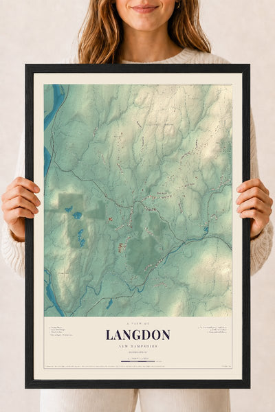 NH Current Atlas 2026 | Langdon | 18" x 24" | W/ Black Ayous Wood Frame