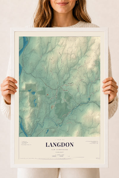 NH Current Atlas 2026 | Langdon | 18" x 24" | W/ White Ayous Wood Frame