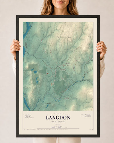 NH Current Atlas 2026 | Langdon | 24" x 36" | W/ Black Ayous Wood Frame
