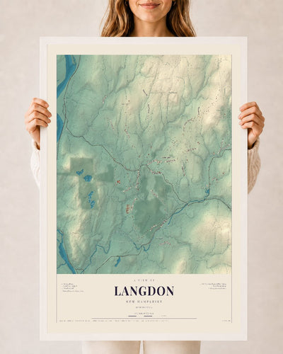 NH Current Atlas 2026 | Langdon | 24" x 36" | W/ White Ayous Wood Frame