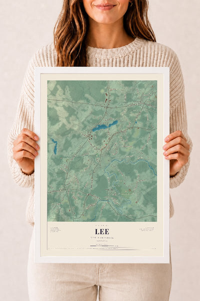 NH Current Atlas 2026 | Lee | 12" x 18" | W/ White Ayous Wood Frame