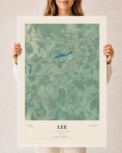 NH Current Atlas 2026 | Lee | 24" x 36" | W/ White Ayous Wood Frame